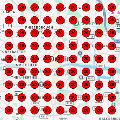 Local ranking grid before: poor rankings across the area